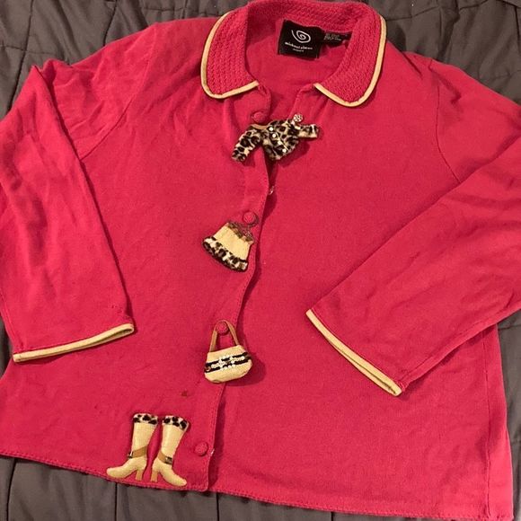 Michael Simon Sweaters - Vintage Y2K Michael Simon sweater with animal print clothing appliqué’s